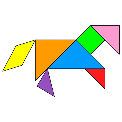 Tangram de caballo top