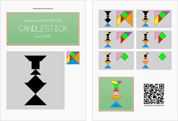 Tangram worksheet 42 : Candlestick - This worksheet is available for free download at http://www.tangram-channel.com