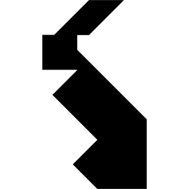 Tangram puzzle 2 : Rabbit - Visit http://www.tangram-channel.com/ to see the solution to this Tangram