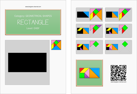 Tangram worksheet 25 : Rectangle - This worksheet is available for free download at http://www.tangram-channel.com