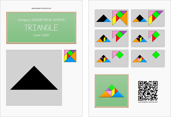 Tangram worksheet 4 : Triangle - This worksheet is available for free download at http://www.tangram-channel.com