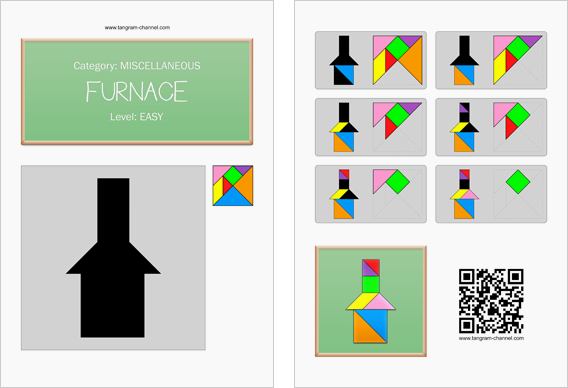 Tangram worksheet 54 : Furnace - This worksheet is available for free download at http://www.tangram-channel.com