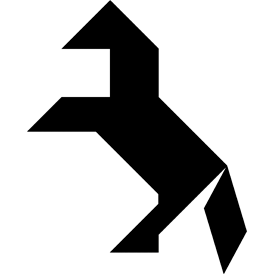 Tangram puzzle 23 : Horse - Visit http://www.tangram-channel.com/ to see the solution to this Tangram