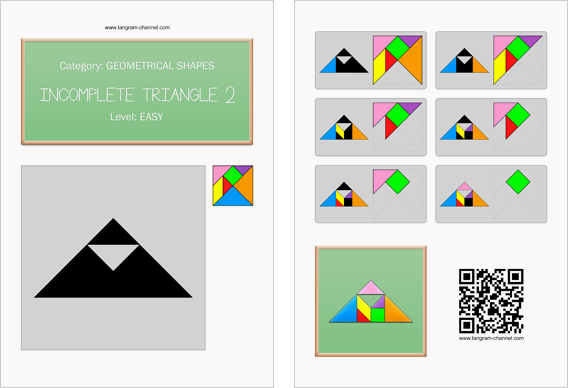 Tangram worksheet 101 : Incomplete triangle 2 - This worksheet is available for free download at http://www.tangram-channel.com