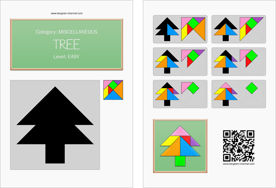 Tangram worksheet 267 : Tree - This worksheet is available for free download at http://www.tangram-channel.com