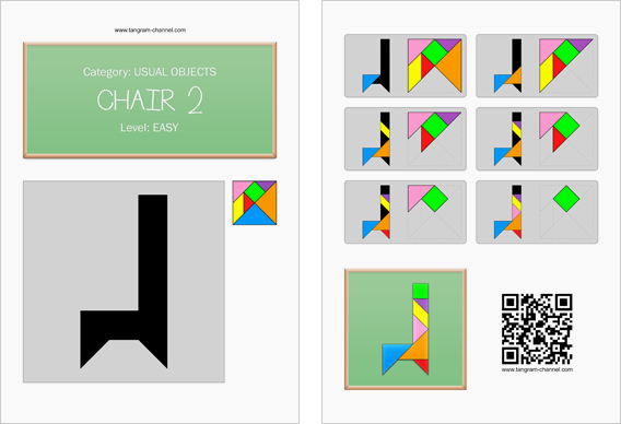 Tangram worksheet 181 : Chair 2 - This worksheet is available for free download at http://www.tangram-channel.com