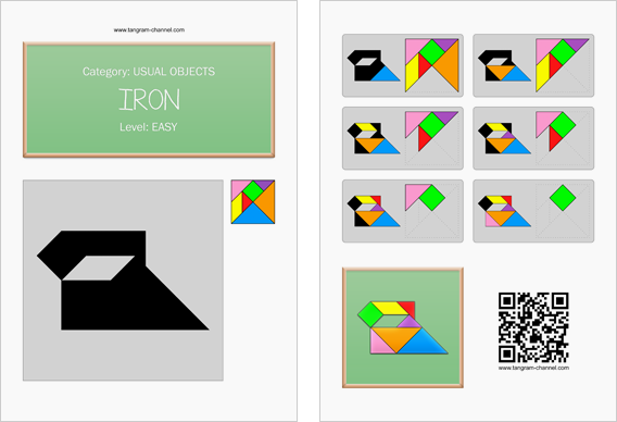 Tangram worksheet 141 : Iron - This worksheet is available for free download at http://www.tangram-channel.com