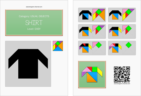 Tangram worksheet 7 : Shirt - This worksheet is available for free download at http://www.tangram-channel.com