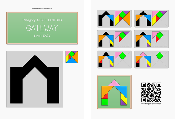 Tangram worksheet 225 : Gateway - This worksheet is available for free download at http://www.tangram-channel.com