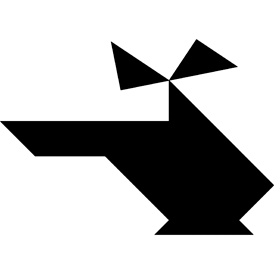 Tangram puzzle 13 : Helicopter - Visit http://www.tangram-channel.com/ to see the solution to this Tangram