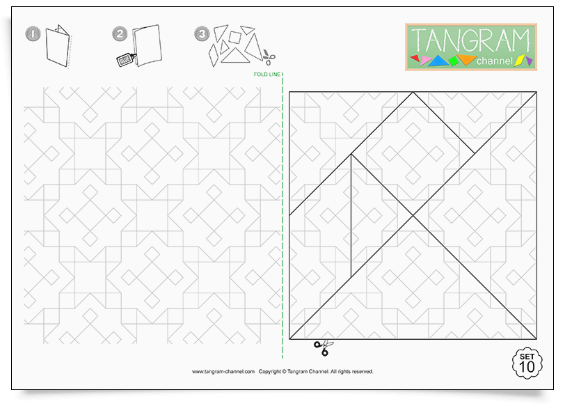 Color & maque your own Tangram set