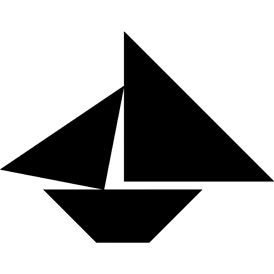 Tangram puzzle 17 : Shad boat - Visit http://www.tangram-channel.com/ to see the solution to this Tangram