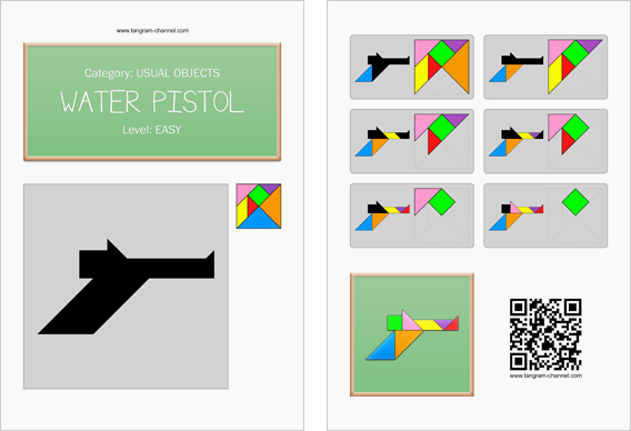 Tangram worksheet 187 : Water pistol - This worksheet is available for free download at http://www.tangram-channel.com