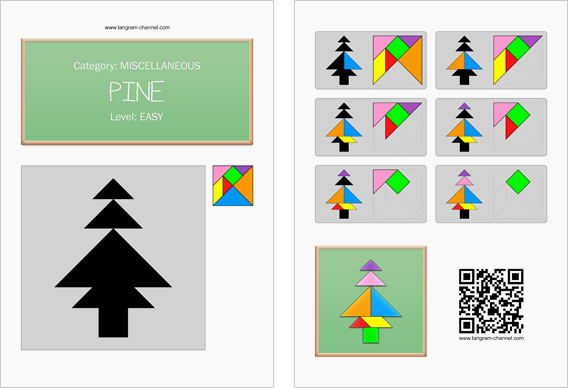 Tangram worksheet 261 : Pine - This worksheet is available for free download at http://www.tangram-channel.com