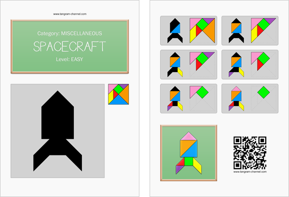 Tangram worksheet 201 : Spacecraft - This worksheet is available for free download at http://www.tangram-channel.com