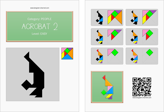 Tangram worksheet 233 : Acrobat 2 - This worksheet is available for free download at http://www.tangram-channel.com