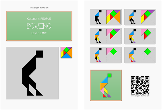 Tangram worksheet 71 : Bowing - This worksheet is available for free download at http://www.tangram-channel.com