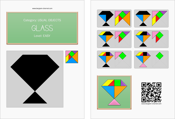 Tangram worksheet 193 : Glass - This worksheet is available for free download at http://www.tangram-channel.com