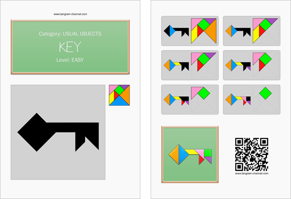 Tangram worksheet 75 : Key - This worksheet is available for free download at http://www.tangram-channel.com