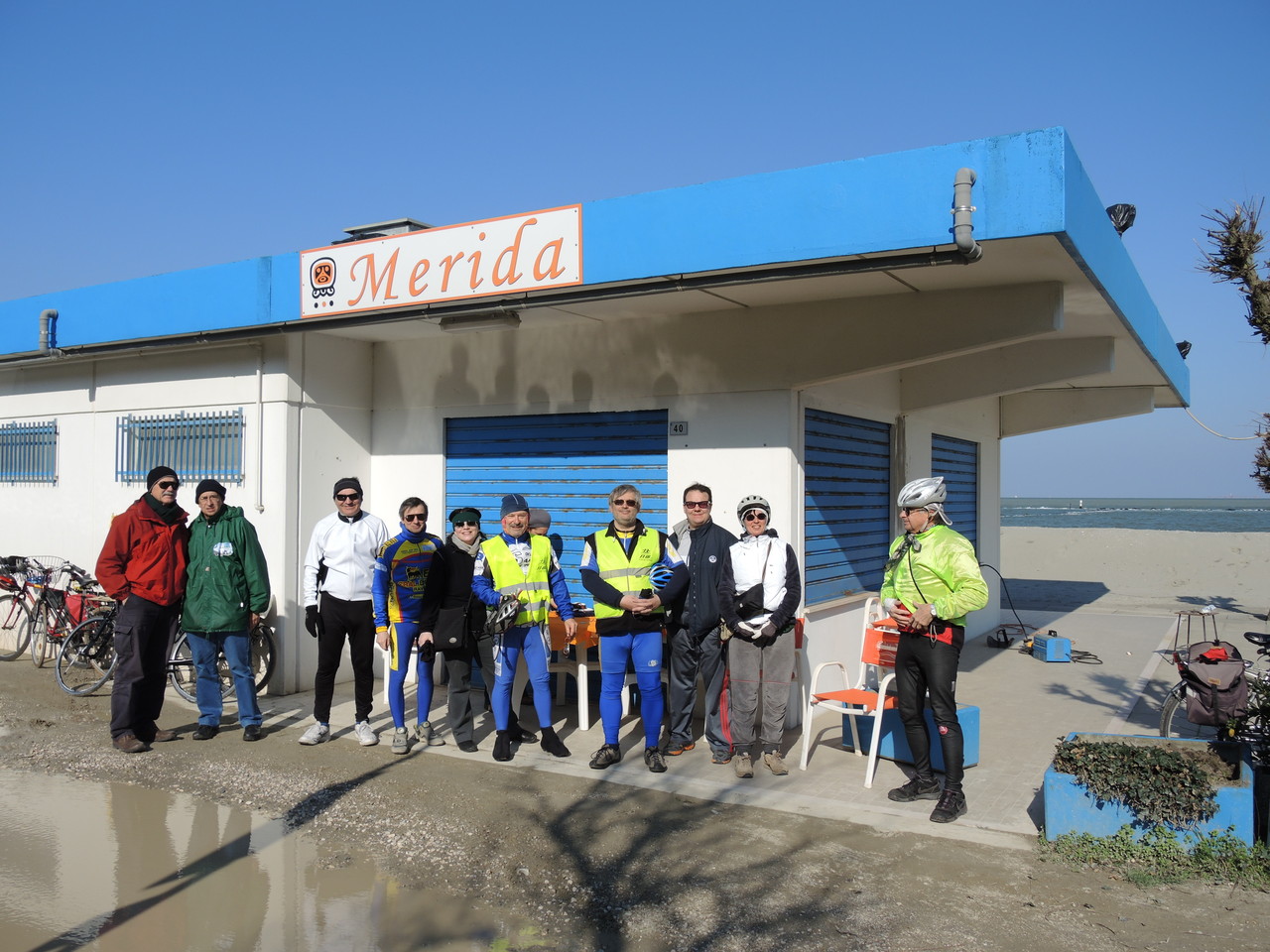 arrivati al Bagno Merida a Punta Marina