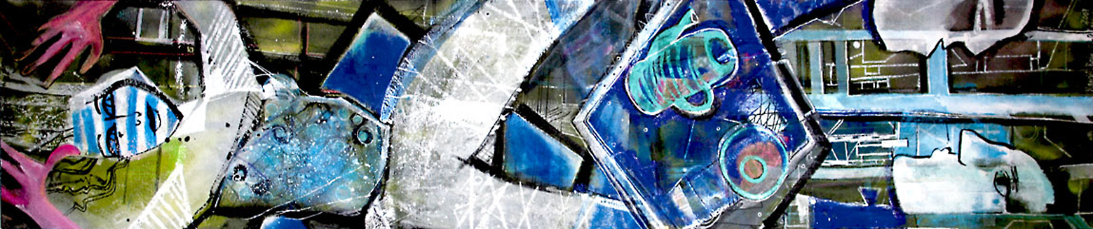 Bild, "Das Gerücht", Mischtechnik, 245 x 50 cm