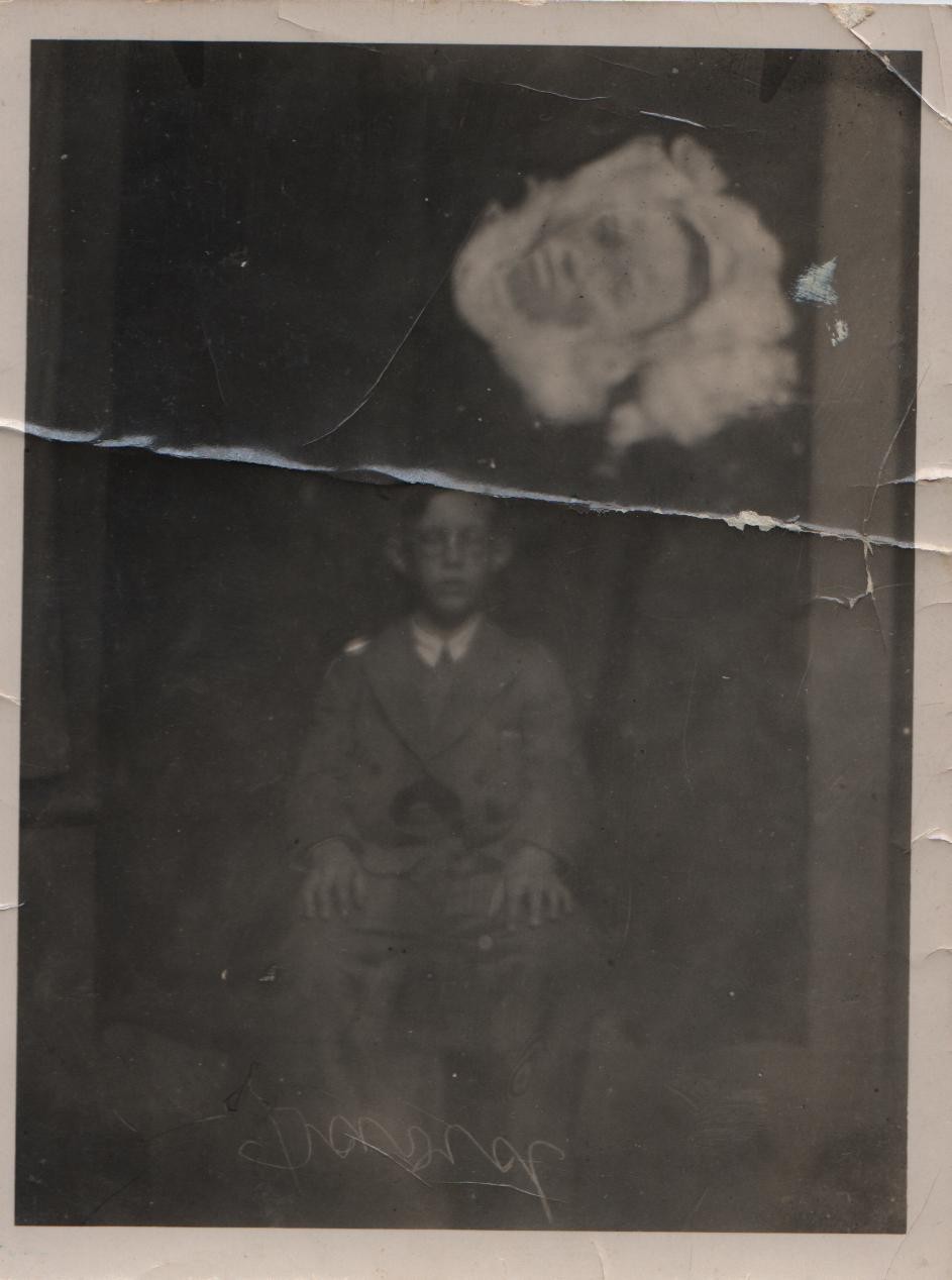 David circa 1933 with 'ectoplasm apparition'