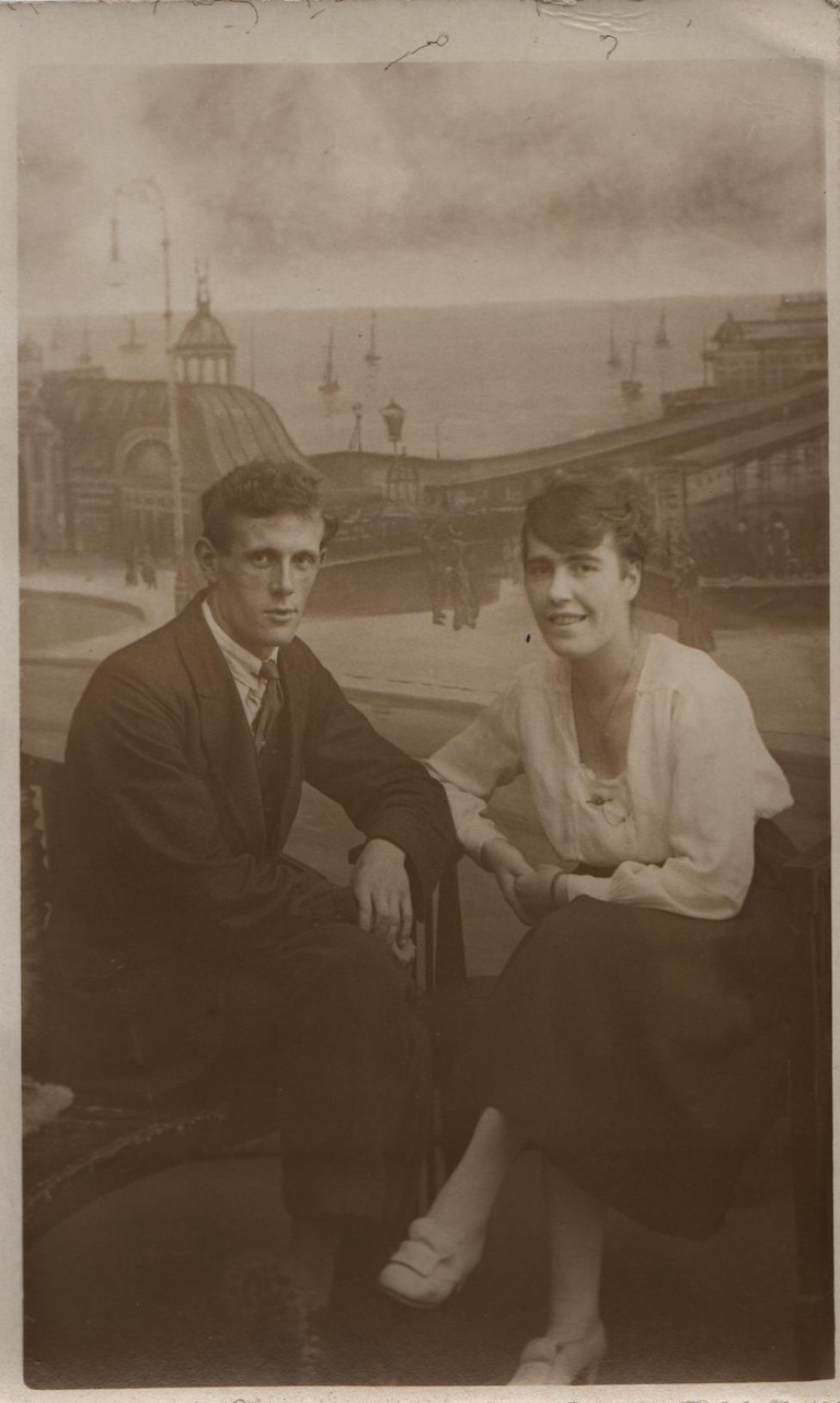 circa 1919 The Greengrasses, the couple who fostered Joan (JGML) during WWII