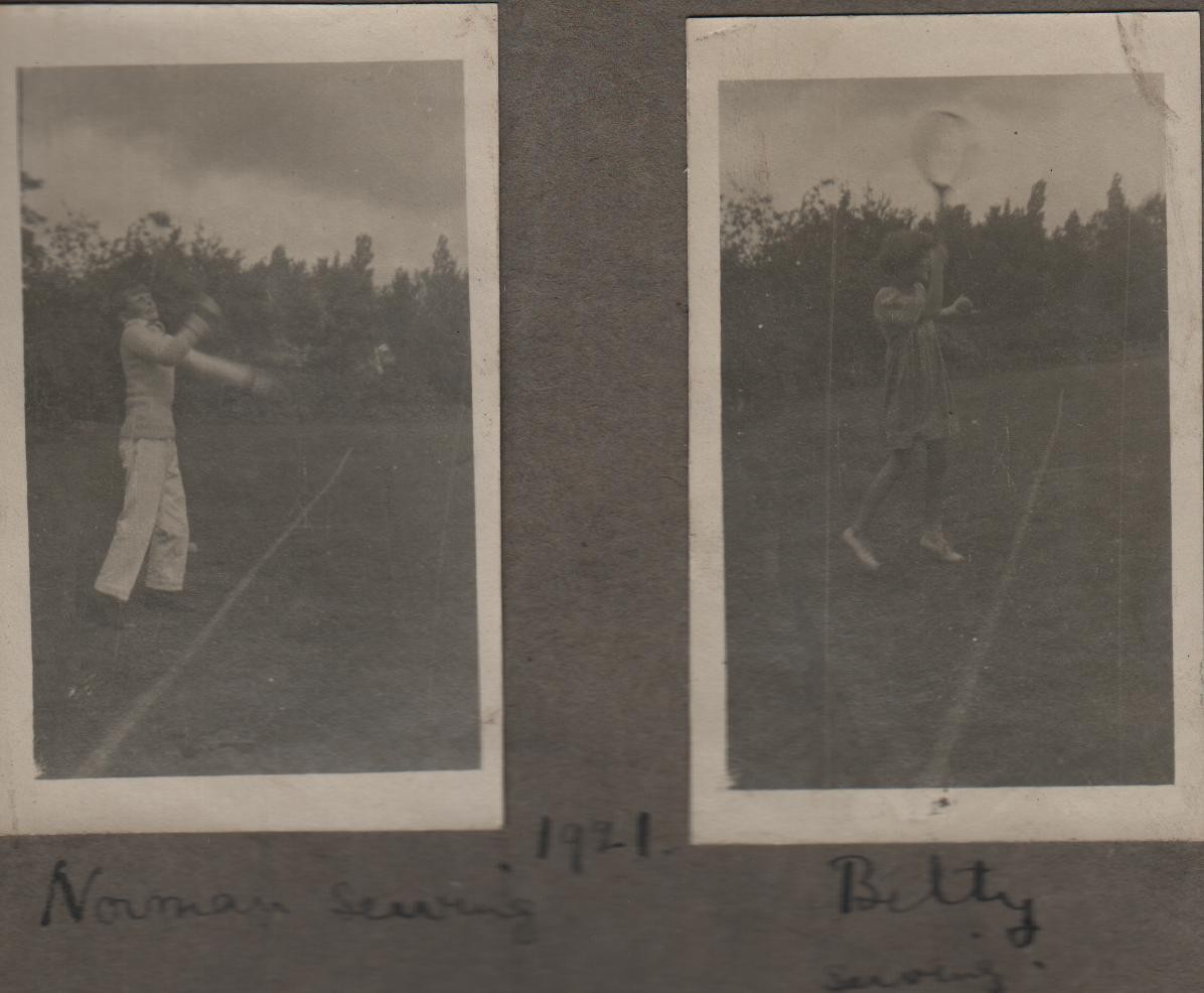 1921: Norman serving; Betty serving