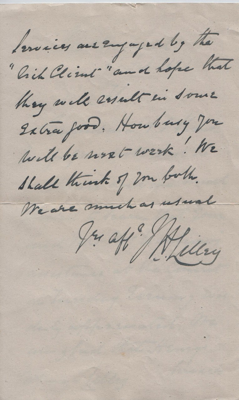 1891 February 6th JHL to Flo (grandson's wife)