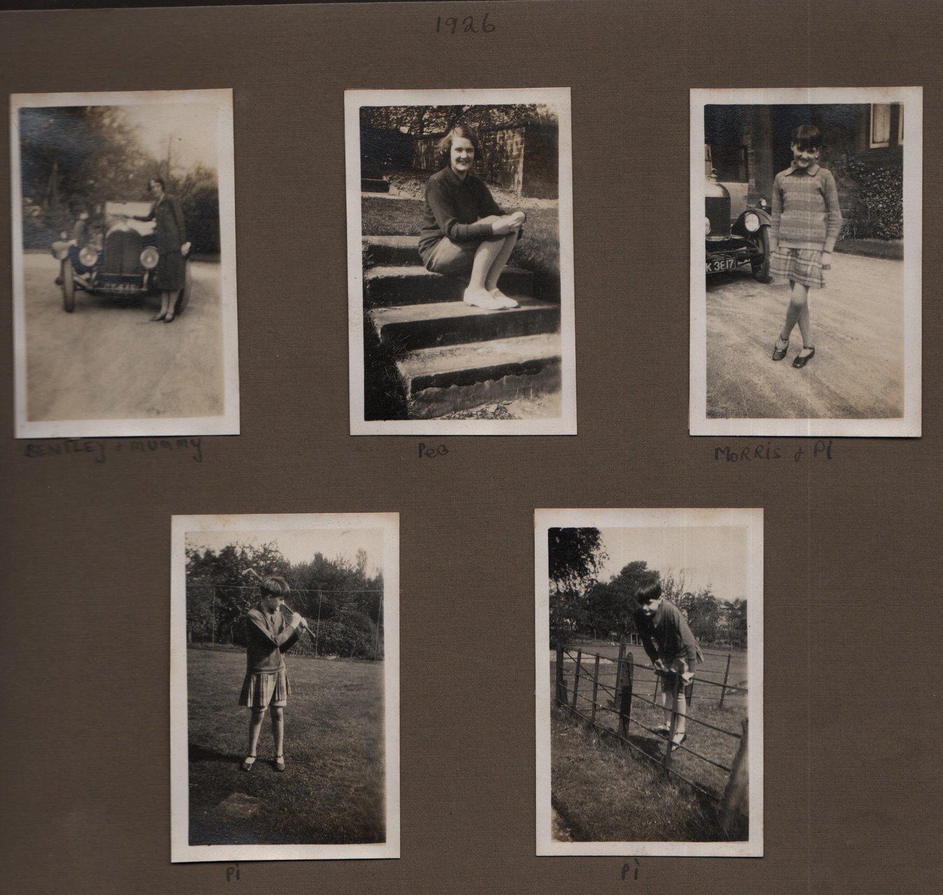 1926: Bentley and mummy; Peg; Morris and Pi; Pi; Pi