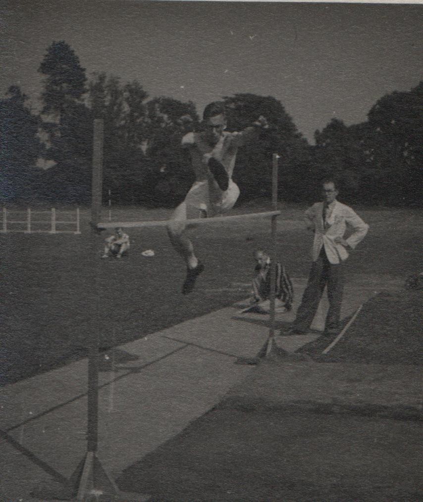 DL high jumping while at Cooper's Hill College, teacher training