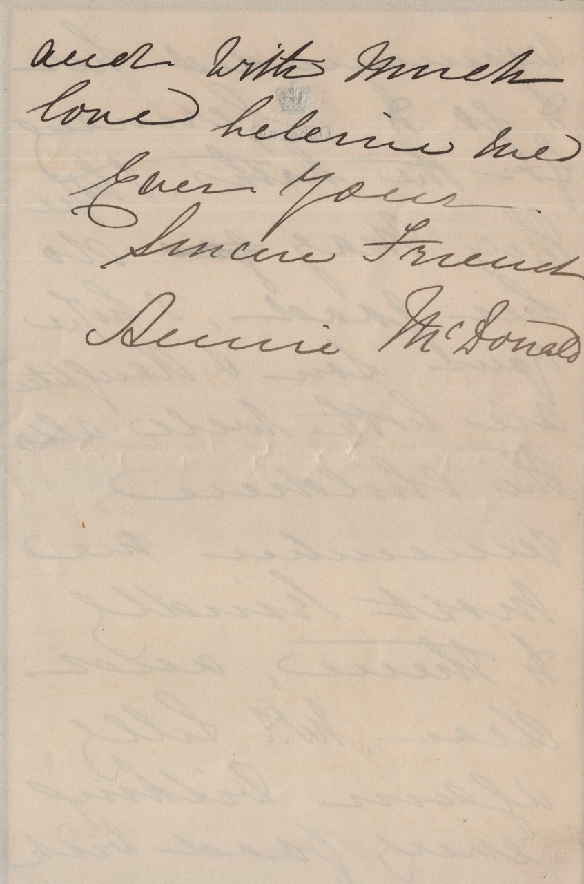 1880 August 13th Annie MacDonald to MDL