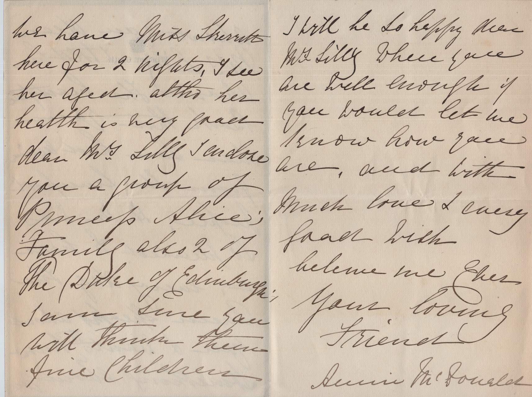 1880 July 8th Annie MacDonald to MDL