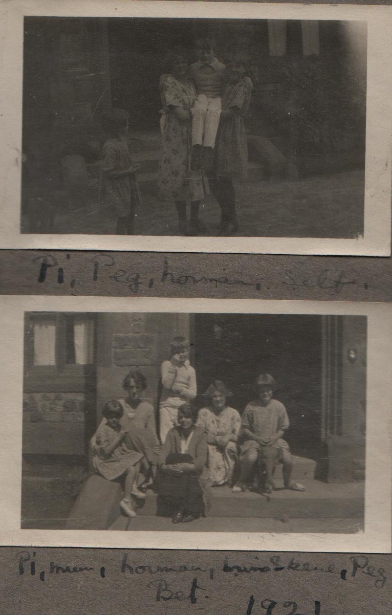 1921: Pi, Peg, Norman, self; Pi, mum, ??, Peg