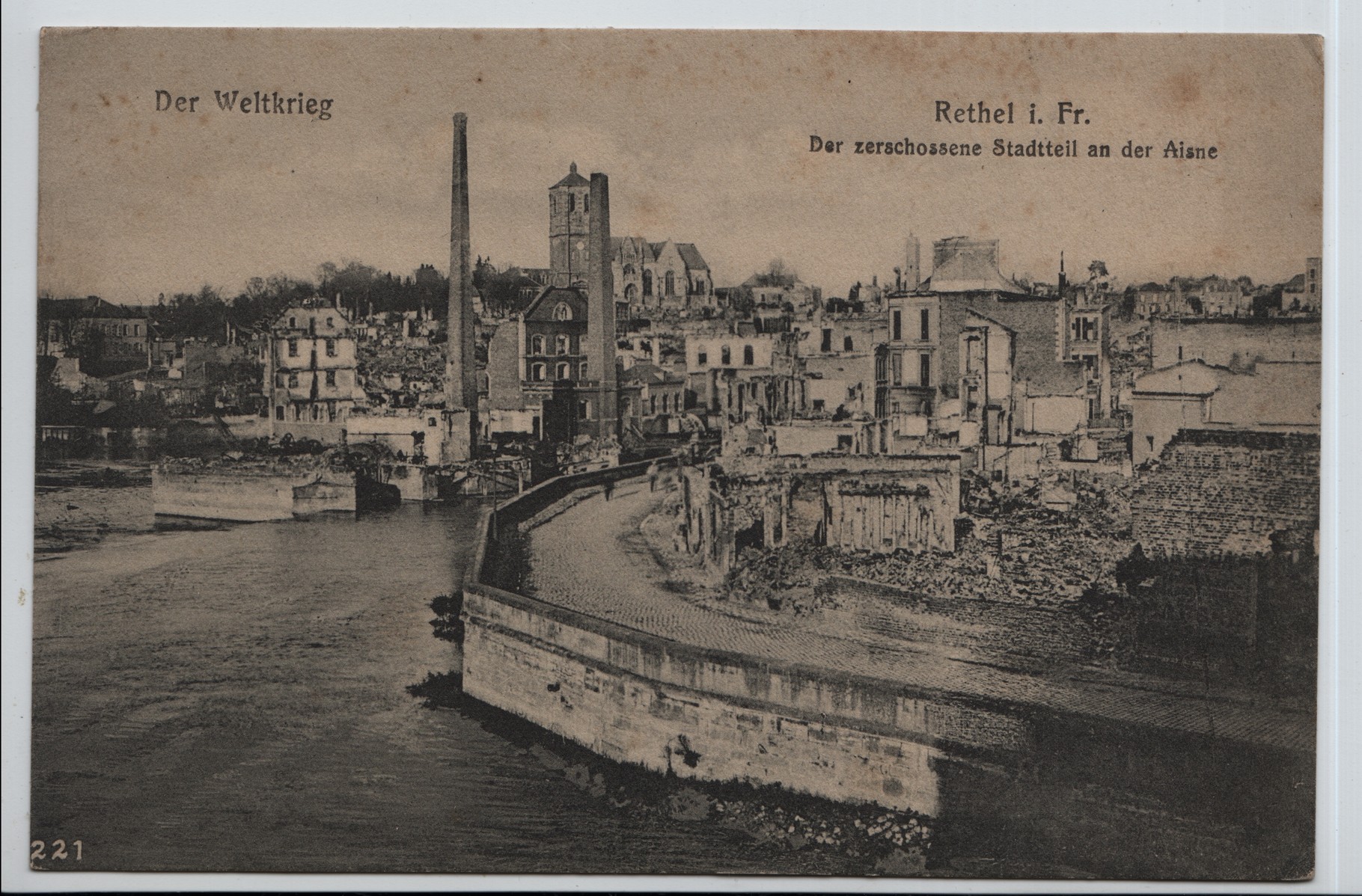 10 The war damaged district around the river Aisne