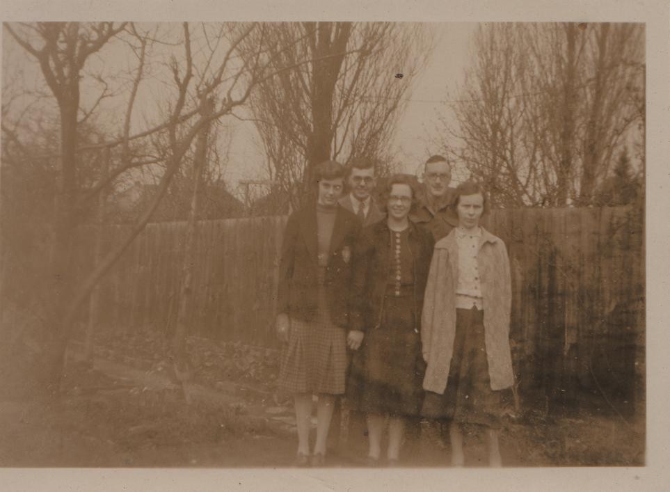 circa 1932-3: Joan and Dorothy with three others