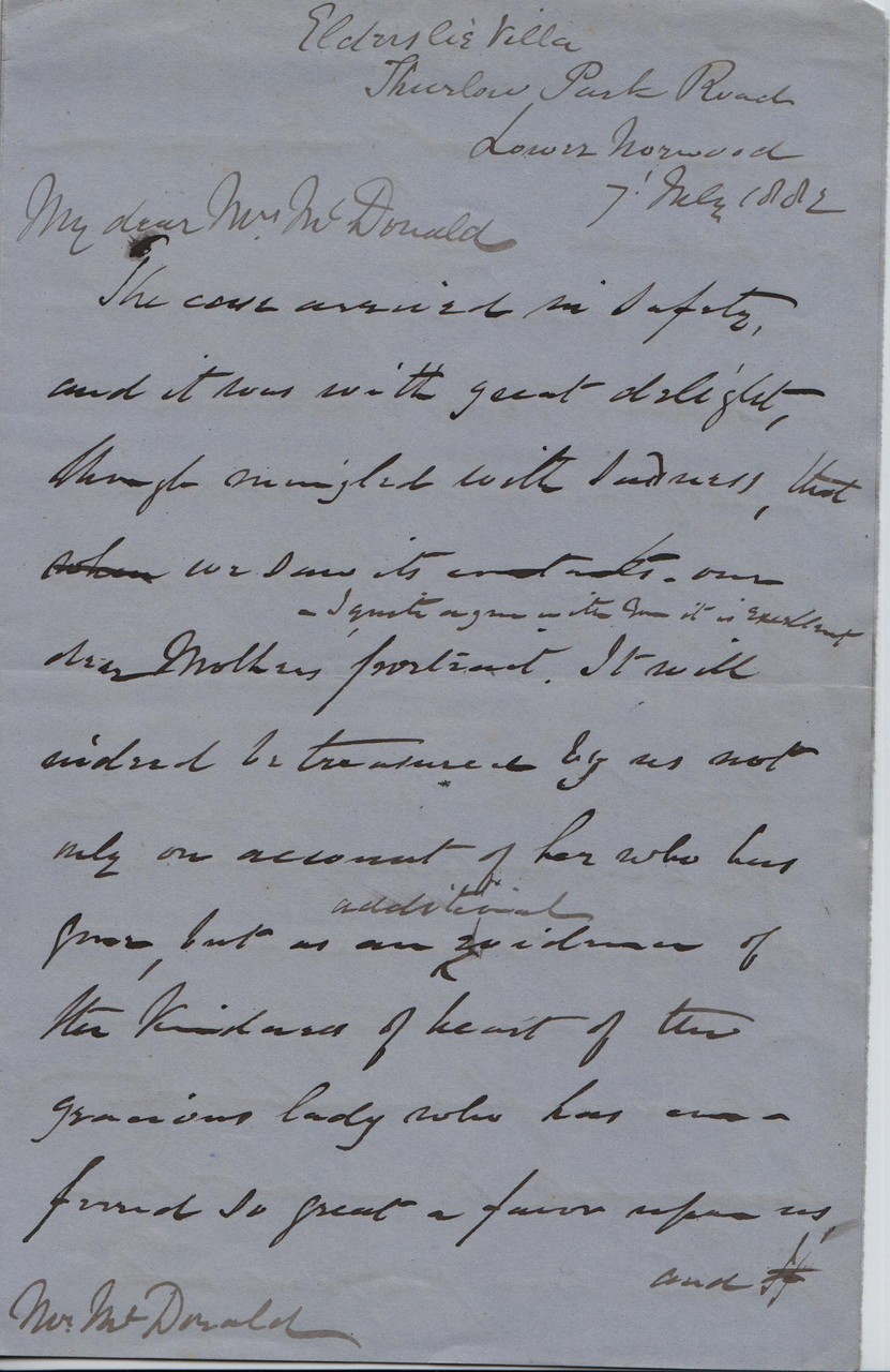 1882 July 7th JHL to AMcD