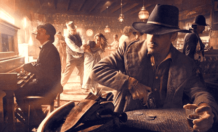 Cowboy in saloon