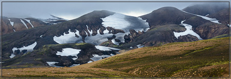 Fantastic forms of Ryholith and Snow in Landmannalaugar (Fjallabak, Torfajökull, Hrafntinnuskuer, Laugavegur, Jökulgil, Sveinsgil, Græni hryggurin, bláhnukur, brennisteinsalda, laugahraun, hot pot, suðurnámur, barmur, kirkjufell, tungnáa, skalli)