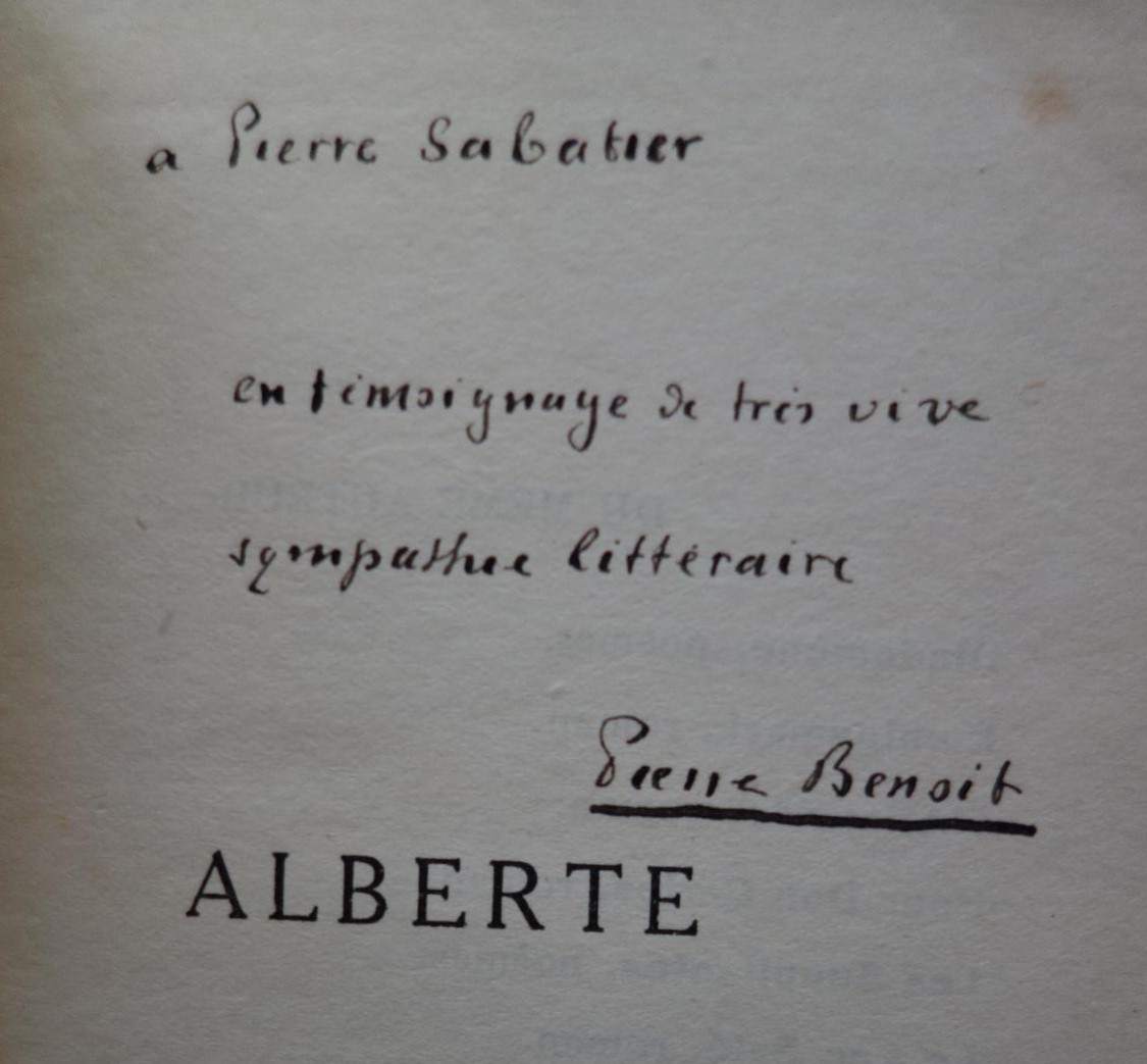 Pierre Benoit, Alberte, Albin Michel, 1926, édition originale