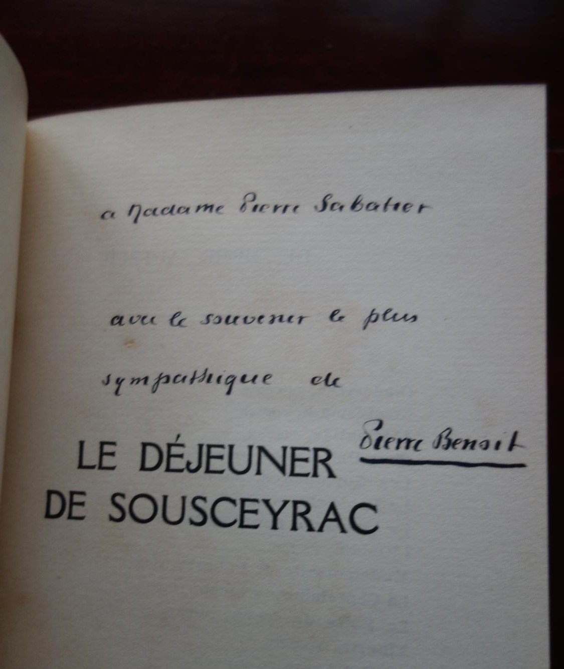 Pierre Benoit, Le déjeuner de Sousceyrac, Albin Michel, 1931, édition originale