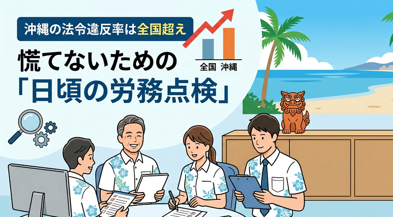 沖縄の法令違反率は全国超え。慌てないための「日頃の労務点検」という備え
