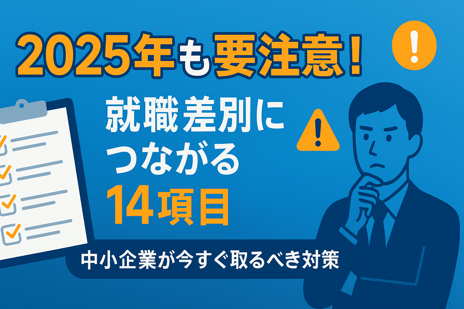 2025年も要注意！就職差別につながる14項目と中小企業が今すぐ取るべき対策