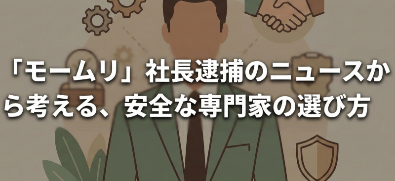 「モームリ」社長逮捕のニュースから考える、安全な専門家の選び方