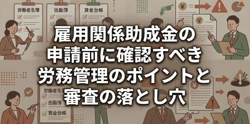 雇用関係助成金の申請前に確認すべき労務管理のポイントと審査の落とし穴