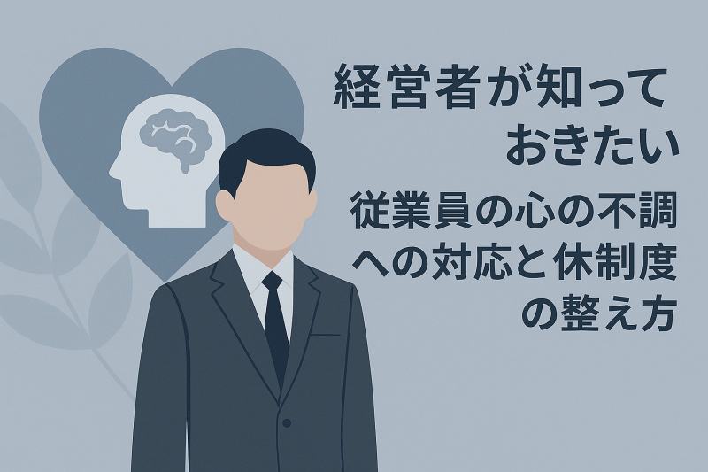 知っておきたい、従業員の心の不調への対応と休職制度の整え方