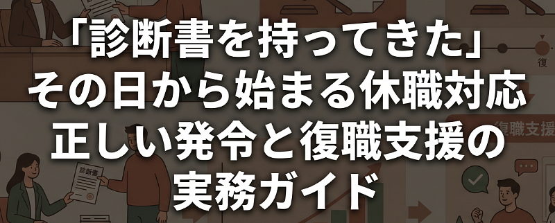 「診断書を持ってきた」その日から始まる休職対応—正しい発令と復職支援の実務ガイド