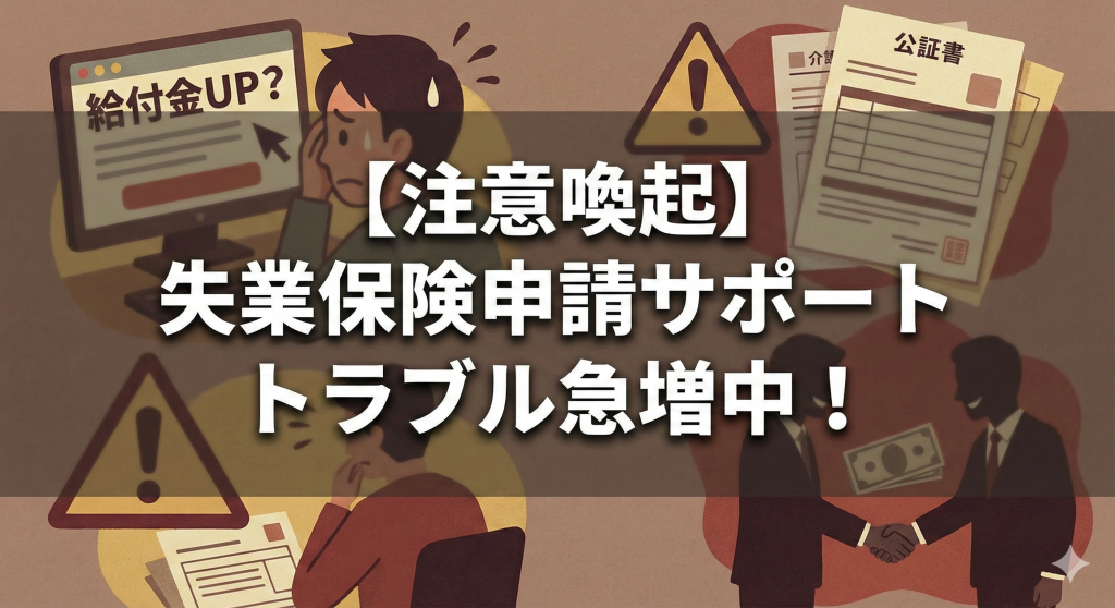 【注意喚起】失業保険の申請サポートでトラブル急増中。給付金が増えるという広告の真実