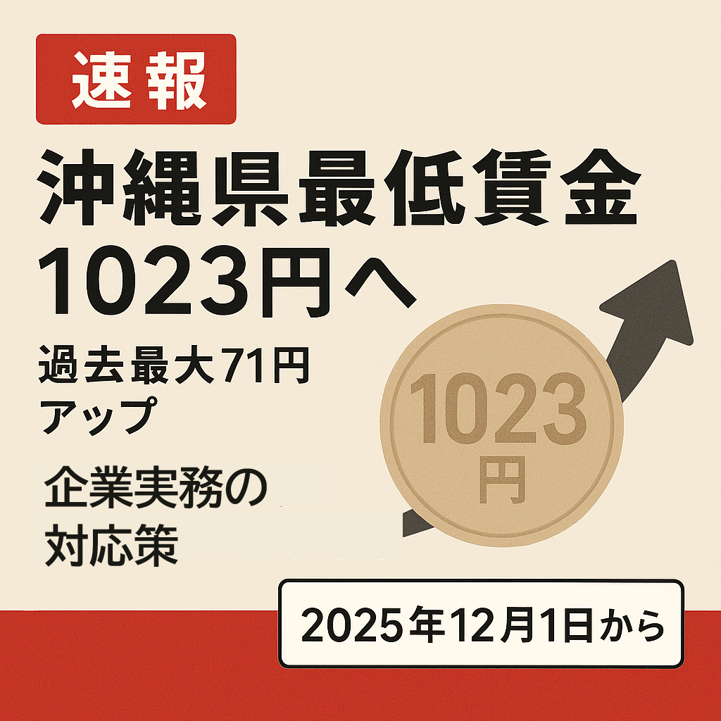 【速報】沖縄県最低賃金1023円へ！過去最大71円アップの影響と中小企業の実務対応策