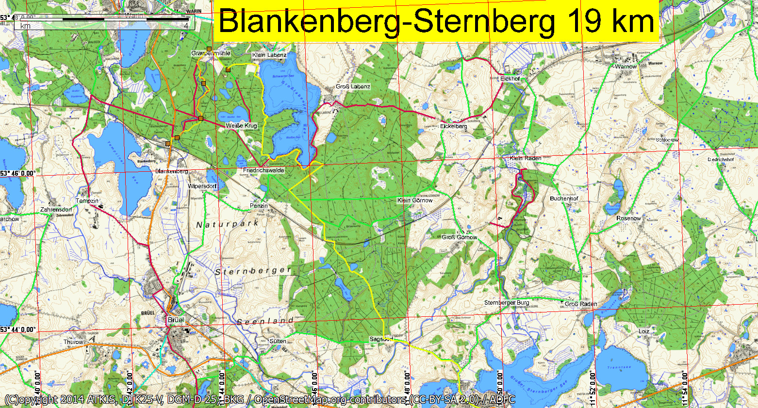 Naturpark Sternberger Seenlandschaft 19 km - Wandertreff